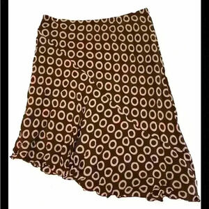 SLB Petite Women’s Size Petite Large 100% Silk Brown And Pink 90s 00s Fashion